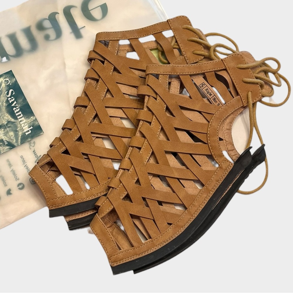 NEW SOLELY JANE Uppers Only - Savannah Brown/Tan Size 9 - Picture 2 of 3